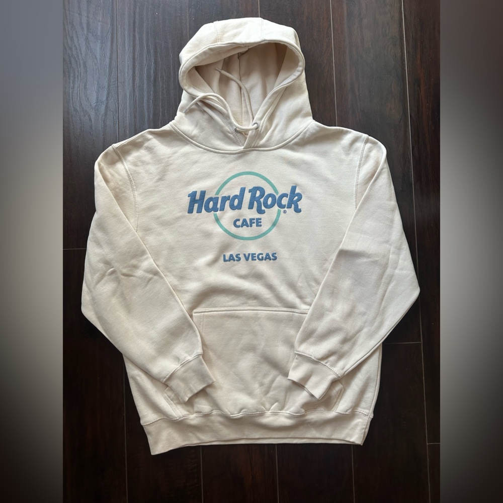 NWOT Hard Rock Cafe Light Pink & Cream Sweatshirt